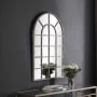 Bellevue 30-1/8" W x 44" H Arched Framed Bathroom Mirror Antique Rustic Gray