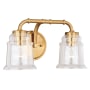 Bellevue Omar 2 Light 15" Wide Vanity Light Natural Brass