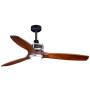 Bellevue Garrett 52" 3 Blade Indoor Ceiling Fan - Remote Control and LED Light Kit Included Matte Black / Brushed Silver