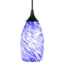 Bellevue Mirage 5" Wide Mini Pendant with Azure Glass Shade Matte Black / Azure Shade