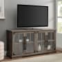Bellevue Abigail 58" Wide Modern Farmhouse TV Stand Media Cabinet with Window Style Doors and Rustic Hardware Gray Wash