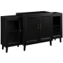 Bellevue Contemporary 62"W 4-Door Breakfront Style Sideboard Buffet Credenza Black