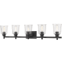 Bellevue Trigvey 5 Light 41" Wide Bathroom Vanity Light Matte Black