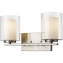 Bellevue Sylvia 2 Light 15" Wide Bathroom Vanity Light Brushed Nickel