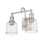 Bellevue Georgia 2 Light 16" Wide Vanity Light Brushed Nickel / Seedy Glass