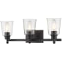Bellevue Trigvey 3 Light 24" Wide Bathroom Vanity Light Matte Black