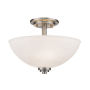 Bellevue Pauline 3 Light 16" Wide Semi-Flush Ceiling Fixture Brushed Nickel