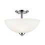 Bellevue Pauline 3 Light 16" Wide Semi-Flush Ceiling Fixture Chrome