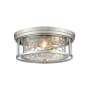 Bellevue Leanna 3 Light 16" Wide Flush Mount Drum Ceiling Fixture Brushed Nickel