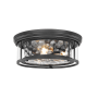 Bellevue Leanna 3 Light 16" Wide Flush Mount Drum Ceiling Fixture Matte Black