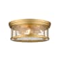 Bellevue Leanna 3 Light 16" Wide Flush Mount Drum Ceiling Fixture Olde Brass