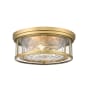 Bellevue Leanna 3 Light 16" Wide Flush Mount Drum Ceiling Fixture Rubbed Brass