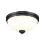 Bellevue Pauline 3 Light 15" Wide Flush Mount Ceiling Fixture Matte Black