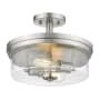 Bellevue Trigvey 2 Light 13" Wide Semi-Flush Drum Ceiling Fixture Brushed Nickel
