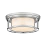 Bellevue Sylvia 3 Light 16" Wide Flush Mount Drum Ceiling Fixture Brushed Nickel