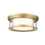 Bellevue Sylvia 3 Light 16" Wide Flush Mount Drum Ceiling Fixture Olde Brass