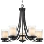 Bellevue Sylvia 5 Light 25" Wide Pillar Candle Chandelier Matte Black