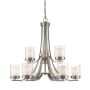 Bellevue Sylvia 9 Light 31" Wide Pillar Candle Style Chandelier Brushed Nickel