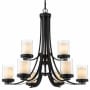 Bellevue Sylvia 9 Light 31" Wide Pillar Candle Style Chandelier Matte Black