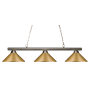 Bellevue Rosanne 3 Light 48" Wide Billiard Multi Light Pendant Brushed Nickel