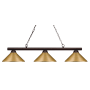 Bellevue Rosanne 3 Light 48" Wide Billiard Multi Light Pendant Bronze