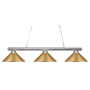 Bellevue Rosanne 3 Light 48" Wide Billiard Multi Light Pendant Chrome