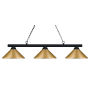 Bellevue Rosanne 3 Light 48" Wide Billiard Multi Light Pendant Matte Black