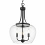 Bellevue Celia 3 Light 16" Wide Taper Candle Multi Light Pendant Matte Black