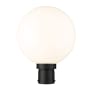 Bellevue Samathra 12" Tall Post Light Black / White Glass