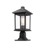 Bellevue Bennie 8" Tall Pier Mount Post Light with 6" Square Base Black