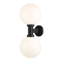 Bellevue Samathra 2 Light 30" Tall Outdoor Wall Sconce Black / White Glass