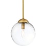 Bellevue Single Light 8" Wide Mini Pendant Natural Brass
