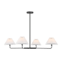 Bellevue Pleated 4 Light 41" Wide Chandelier Matte Black