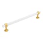 Belwith Keeler Ostia 12" Center to Center Elegant Modern Industrial Appliance Bar Handle / Appliance Bar Pull Matte White / Brushed Golden Brass