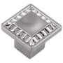 Belwith Keeler Astoria 1" Ridged Square Luxury Cabinet Knob / Drawer Knob from the Bijou Collection Satin Nickel