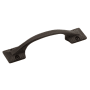 Belwith Keeler Vintage 1900 3" Center to Center Solid Brass Thick Arch Bow Cabinet Handle / Drawer Pull Black Iron
