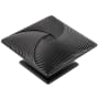 Belwith Keeler Tempest 3-1/2" Large Swirled Lines Square Cabinet Knob / Drawer Knob from the Bijou Collection Matte Black