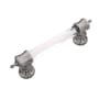 Belwith Keeler Chautaqua 3-3/4" Center to Center Elegant Smooth Glass Bar Luxury Cabinet Handle / Drawer Pull Antique Nickel / Glass