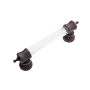 Belwith Keeler Chautaqua 3-3/4" Center to Center Elegant Smooth Glass Bar Luxury Cabinet Handle / Drawer Pull Vintage Bronze / Glass