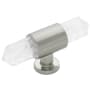 Belwith Keeler Aura 2-3/4" Wide Quartz Crystal Shard T Bar Luxury Cabinet Knob / Drawer Knob from the Bijou Collection Satin Nickel