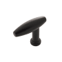 Belwith Keeler Wexler 1-1/2 Inch Contemporary Offset "T" Bar Cabinet Knob / Drawer Knob Flat Onyx
