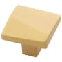 Belwith Keeler Veer 1-3/8 Inch Square Cabinet Knob Brushed Golden Brass