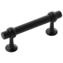 Belwith Keeler Ostia 3" (76 mm) Center to Center Modern Industrial Pub / Bar Style Cabinet Bar Handle / Drawer Bar Pull Matte Black