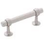 Belwith Keeler Ostia 3" (76 mm) Center to Center Modern Industrial Pub / Bar Style Cabinet Bar Handle / Drawer Bar Pull Satin Nickel