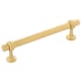 Belwith Keeler Ostia 5-1/16" Center to Center Elegant Modern Industrial Pipe Style Cabinet Bar Handle / Drawer Bar Pull Brushed Golden Brass