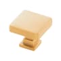 Belwith Keeler Brighton 1-1/4 Inch Square Cabinet Knob / Drawer Knob Brushed Golden Brass
