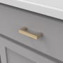 Belwith Keeler Coventry 3" Center to Center Square Grip Cabinet Handle / Drawer Pull Brushed Golden Brass