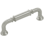 Belwith Keeler Berkshire 3-3/4" Center to Center Traditional Single Barrel Cabinet Handle / Drawer Pull Satin Nickel