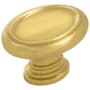 Belwith Keeler Berkshire 1-1/2" Traditional Ringed Oval Cabinet / Drawer Knob Brushed Golden Brass