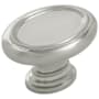 Belwith Keeler Berkshire 1-1/2" Traditional Ringed Oval Cabinet / Drawer Knob Satin Nickel